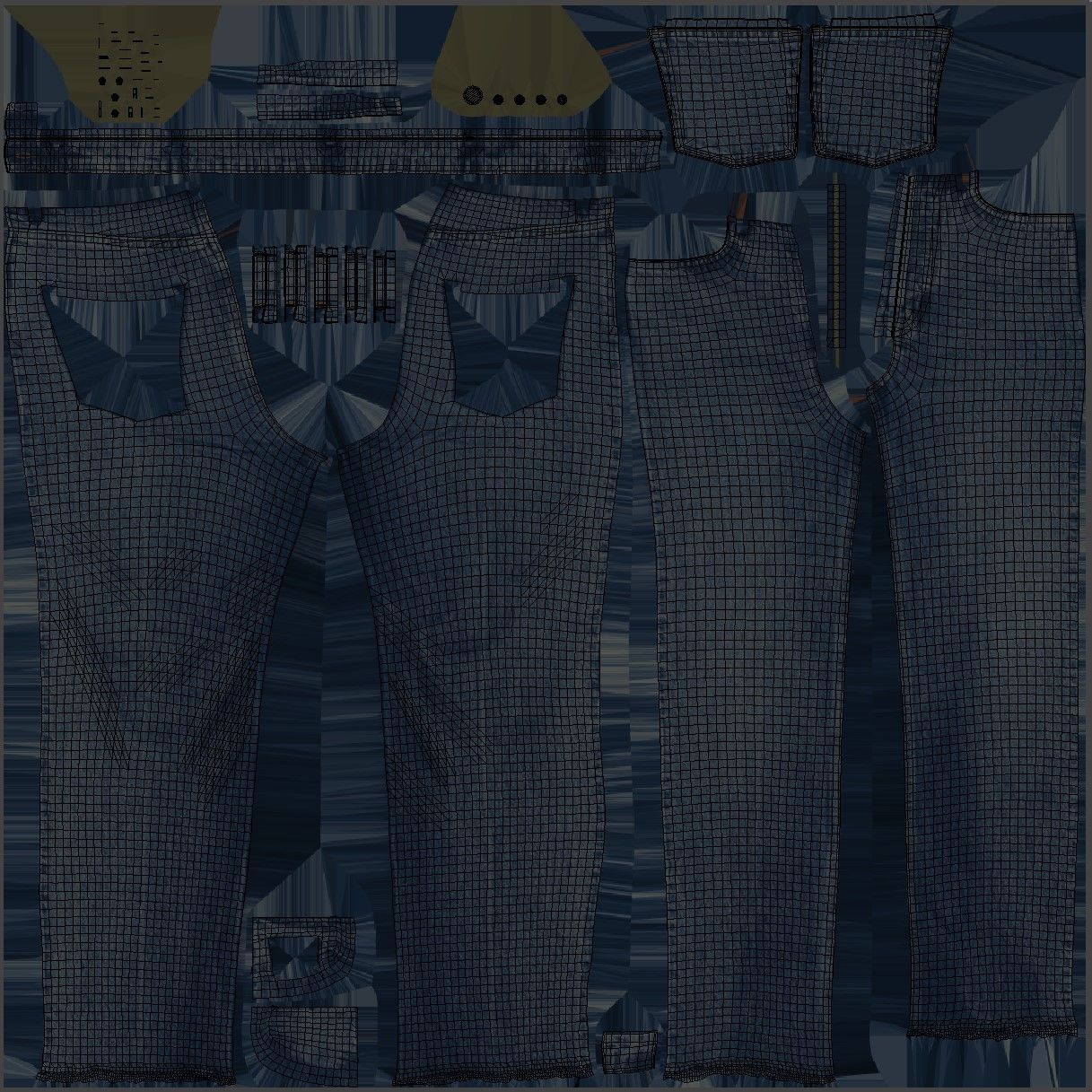 Jeans 96 - All MH Bodies and UE5 Skeletons - Rigged Low-poly 3D model_21
