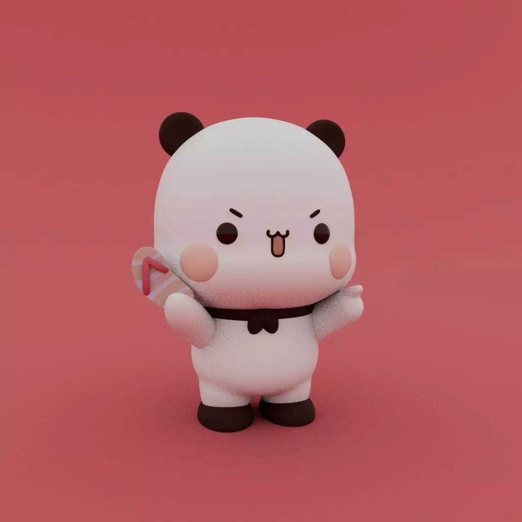 Kawaii Panda flip flop 3D print model_0