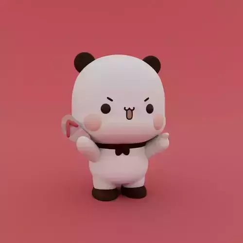 Kawaii Panda flip flop 3D print model