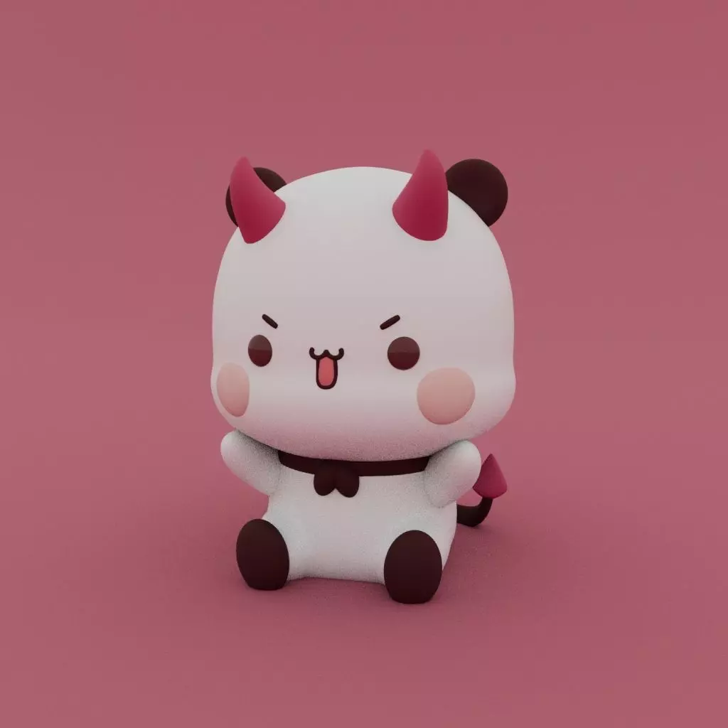 Kawaii Panda Demon  3D print model_0