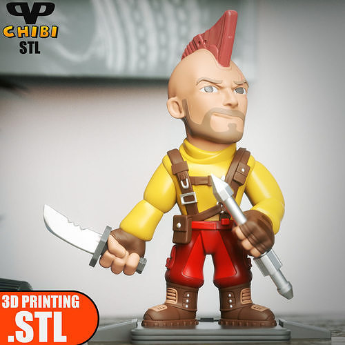 Kraglin Chibi STL for 3D Printing ChibiSTL 3DXM