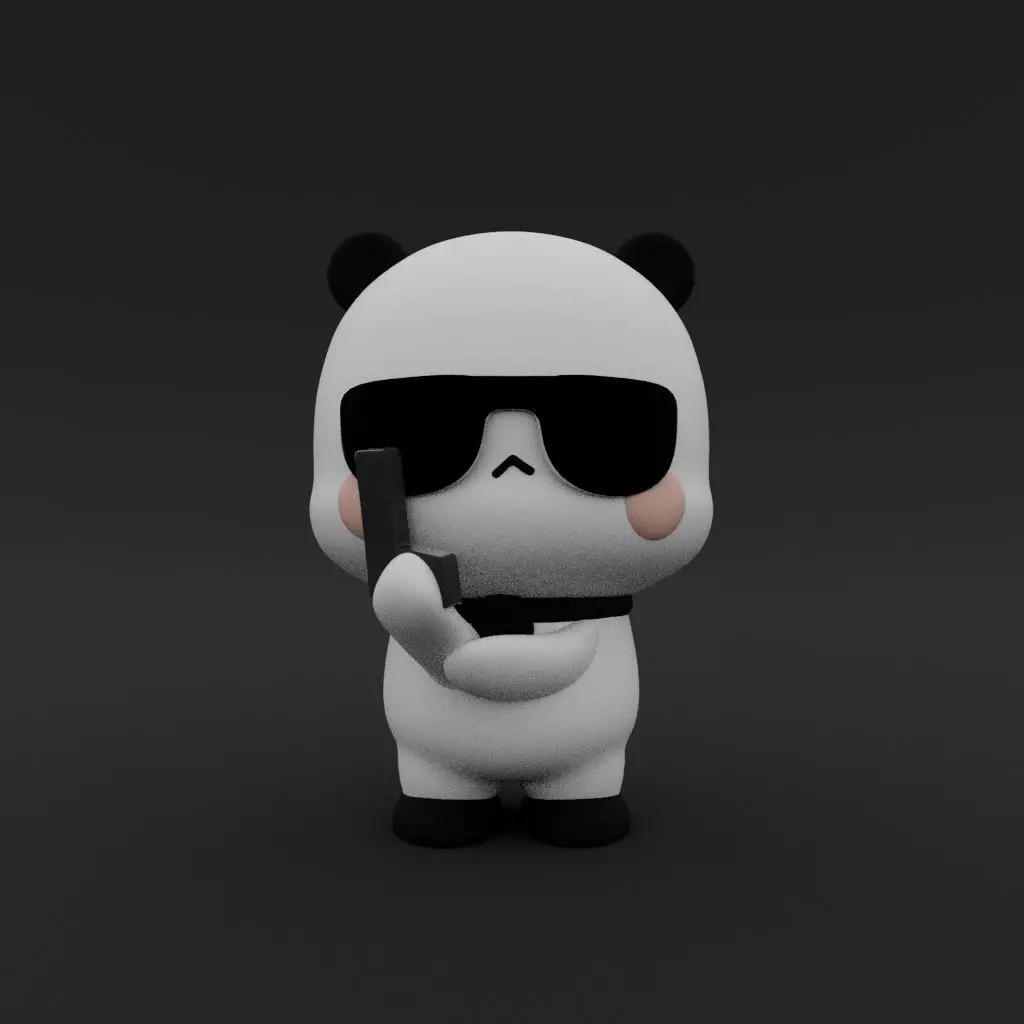 Kawaii Panda detactive 3D print model_0