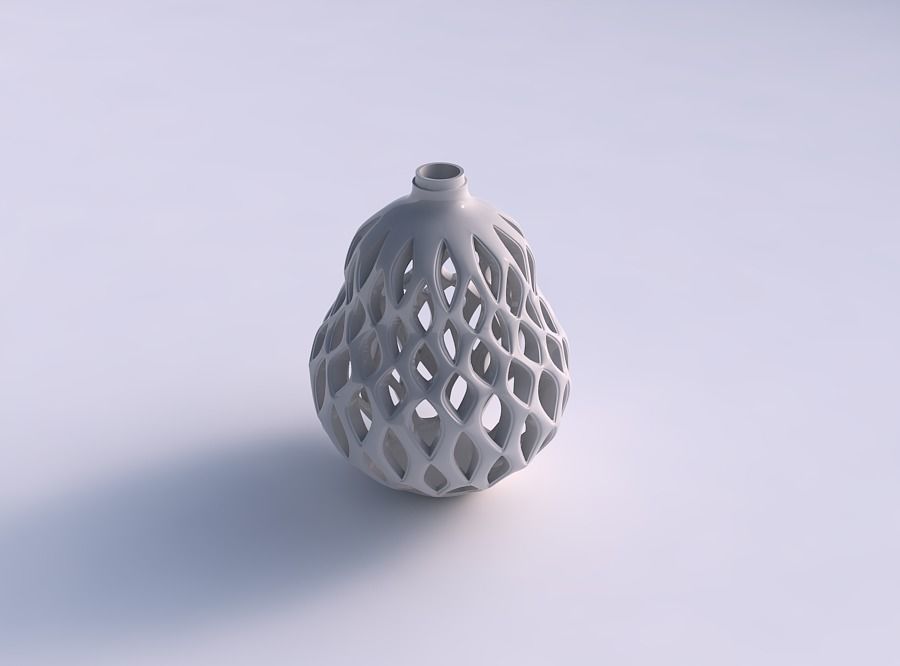 Vase twisted pear shape with smooth cuts and extruded top twi... 3D print model_0