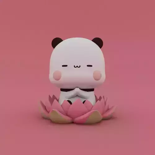 Kawaii Panda Meditation 3D print model