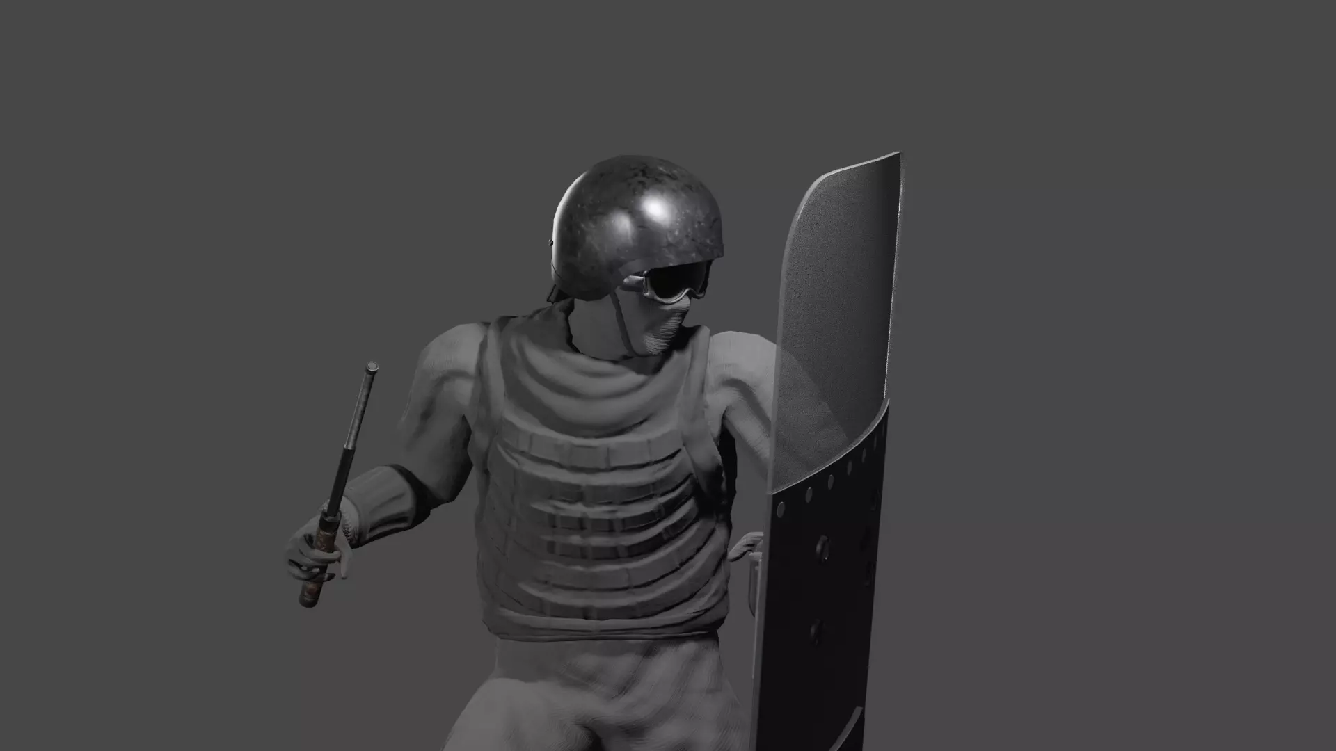 riot police- a free 3D character Free low-poly 3D model