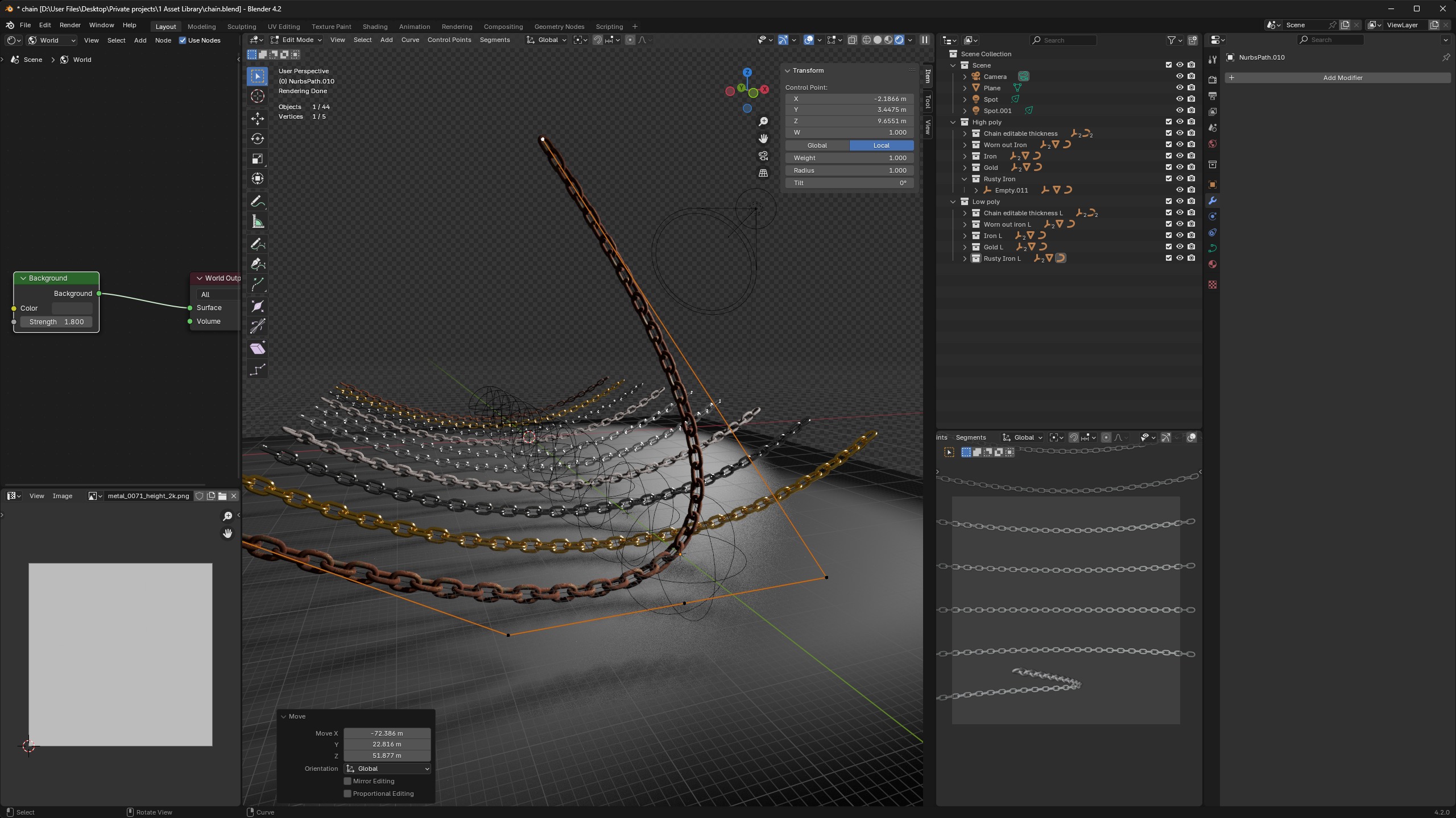 Customizable Chain setup for Blender 3D model_9