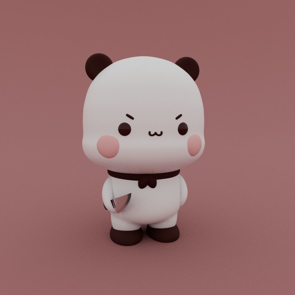 Kawaii Panda knife 3D print model_1
