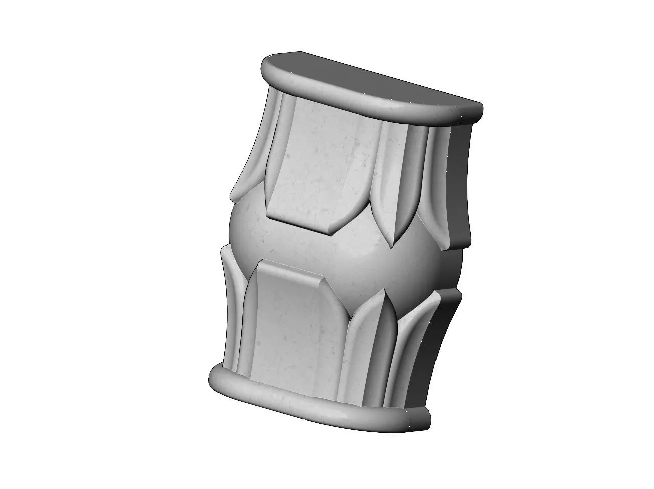 Half suqare Lotus bead wall shelf bracket and corbel 3D print model_0