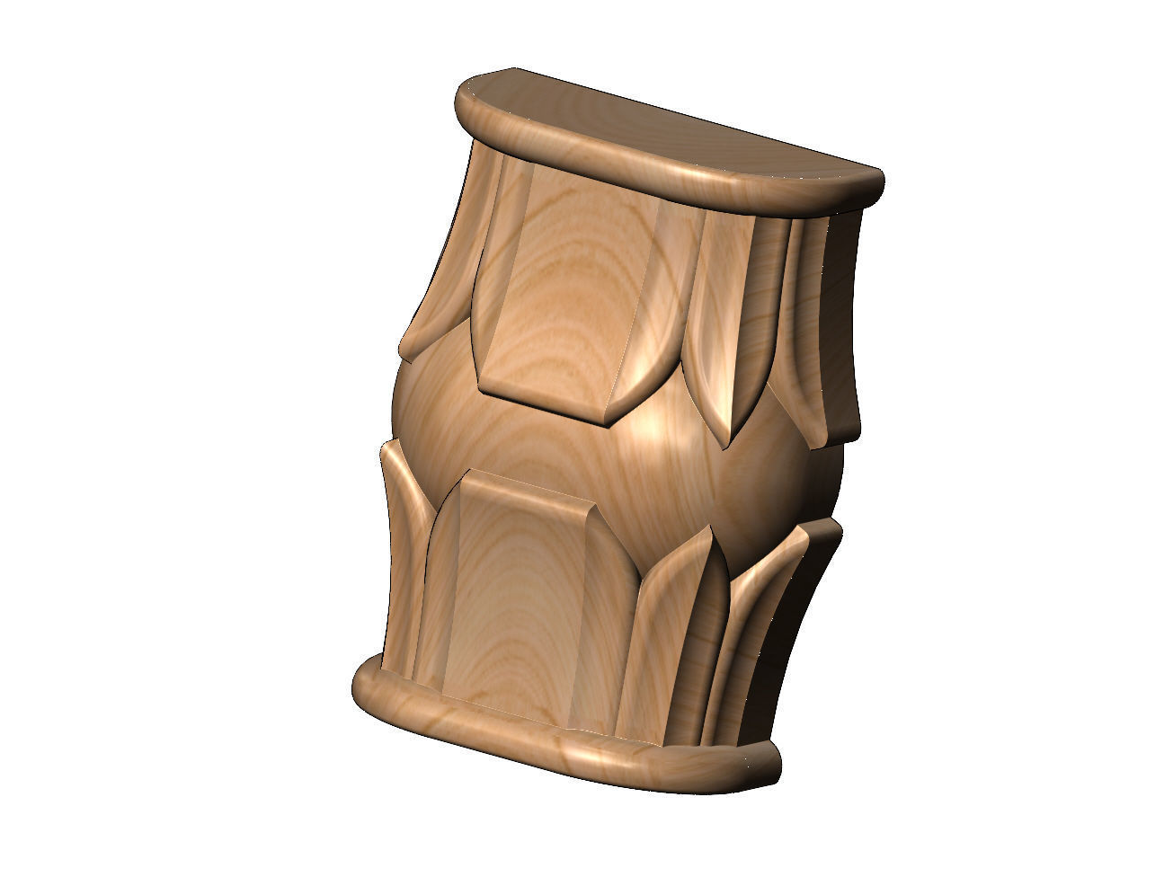 Half suqare Lotus bead wall shelf bracket and corbel 3D print model_9
