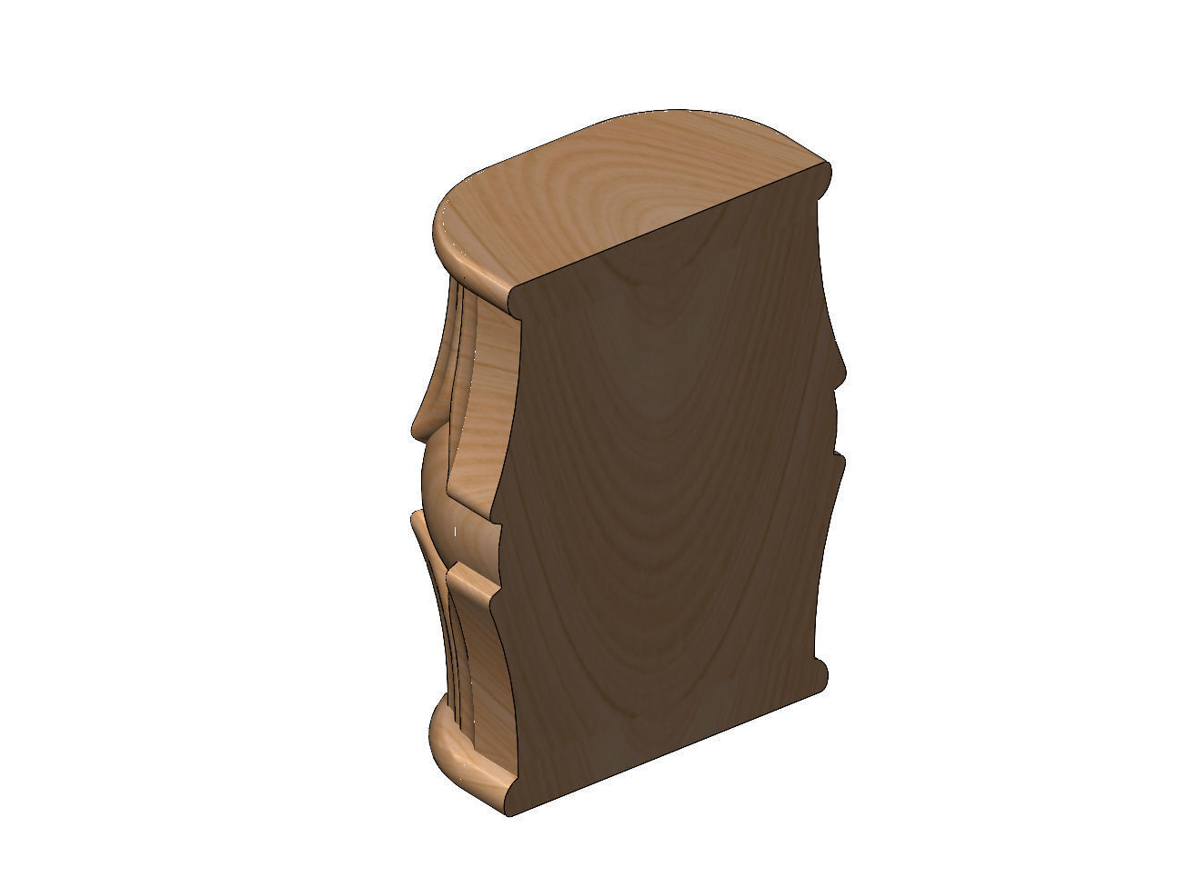 Half suqare Lotus bead wall shelf bracket and corbel 3D print model_13