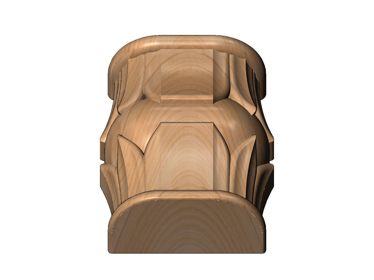 Half suqare Lotus bead wall shelf bracket and corbel 3D print model_11