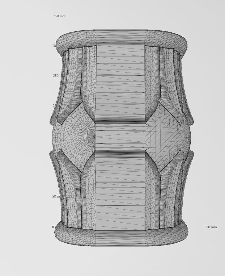 Half suqare Lotus bead wall shelf bracket and corbel 3D print model_16