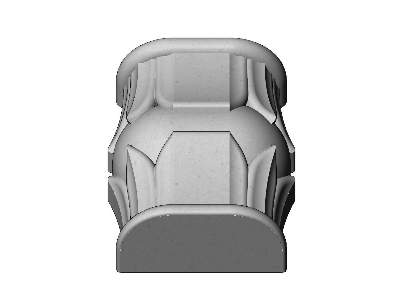 Half suqare Lotus bead wall shelf bracket and corbel 3D print model_2
