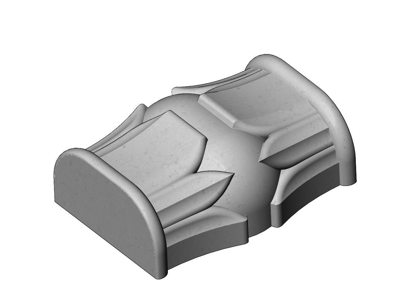 Half suqare Lotus bead wall shelf bracket and corbel 3D print model_3