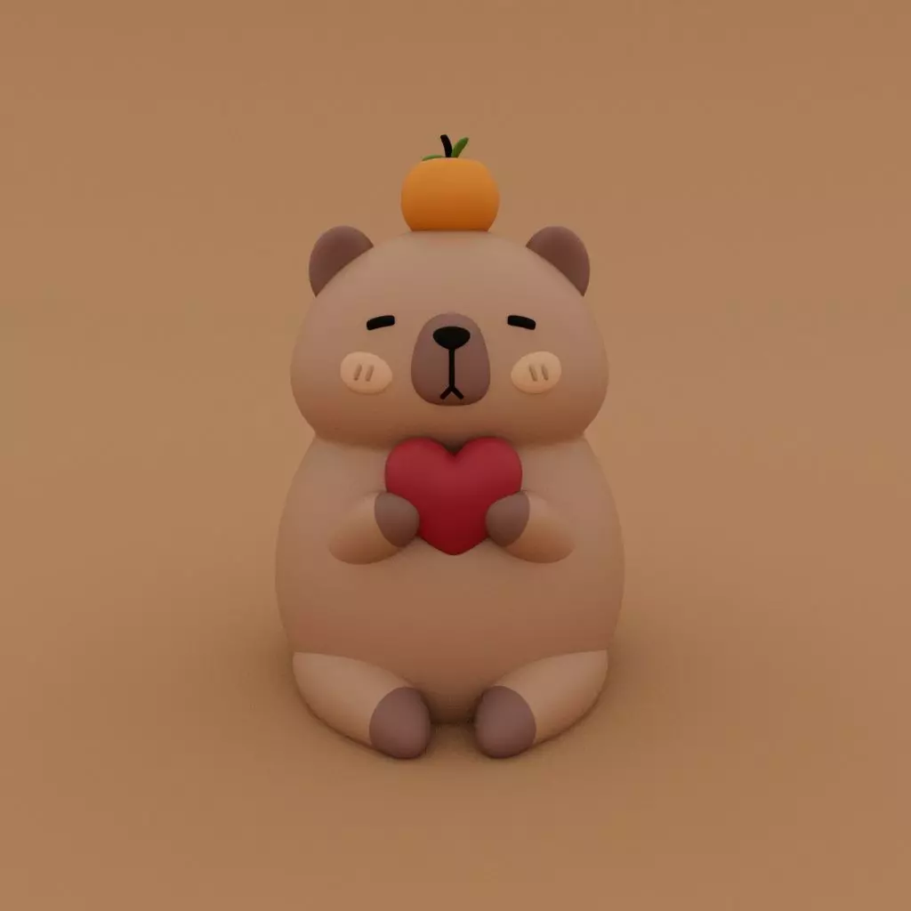 Capybara love 3D print model_0