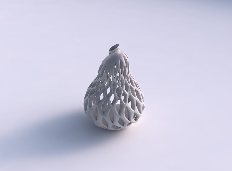 Vase twisted pear shape with smooth cuts and extruded top str... 3D print model_0