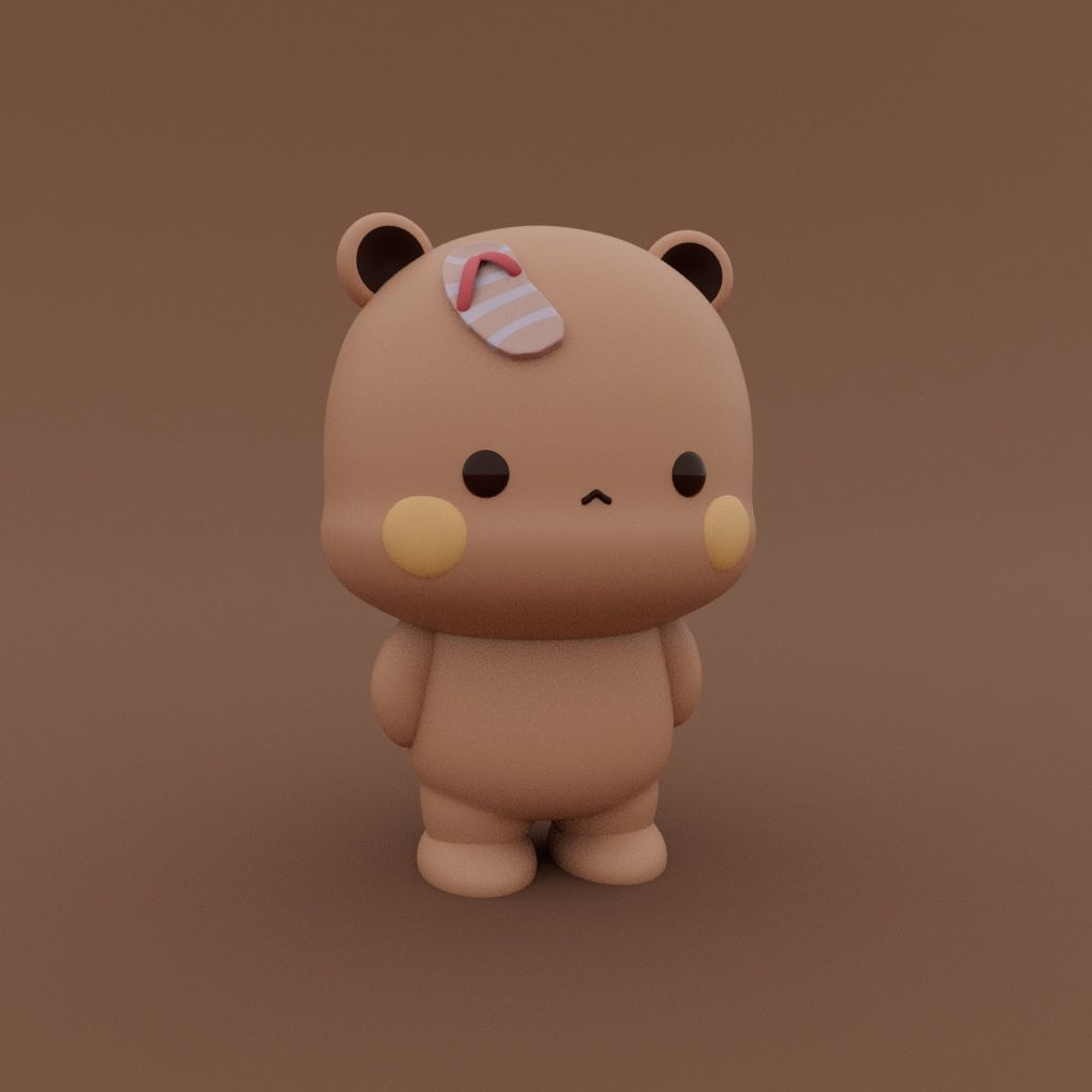 Kawaii Bear flip flop 3D print model_0