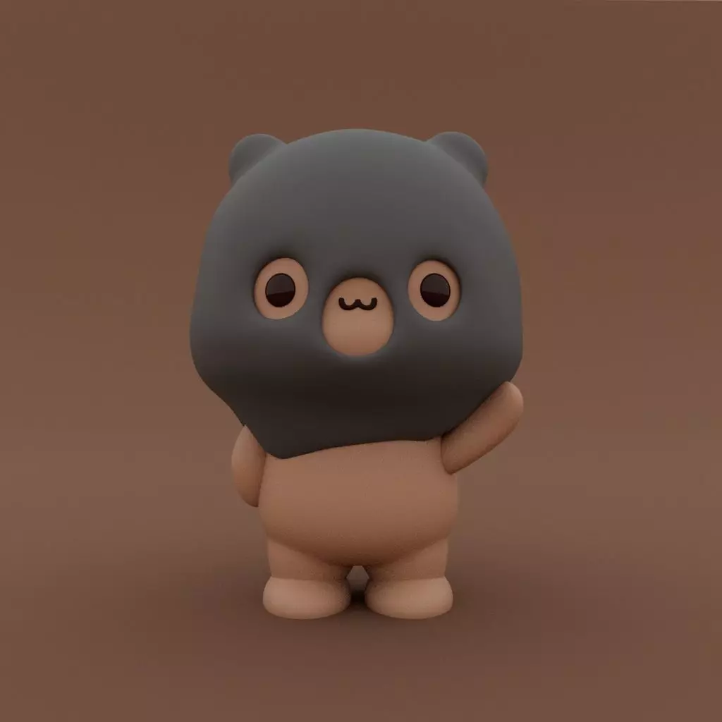 Kawaii Bear Thief Mask 3D print model_0