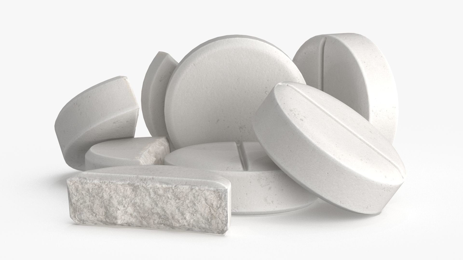 Medication Pill Set Low-poly 3D model_4