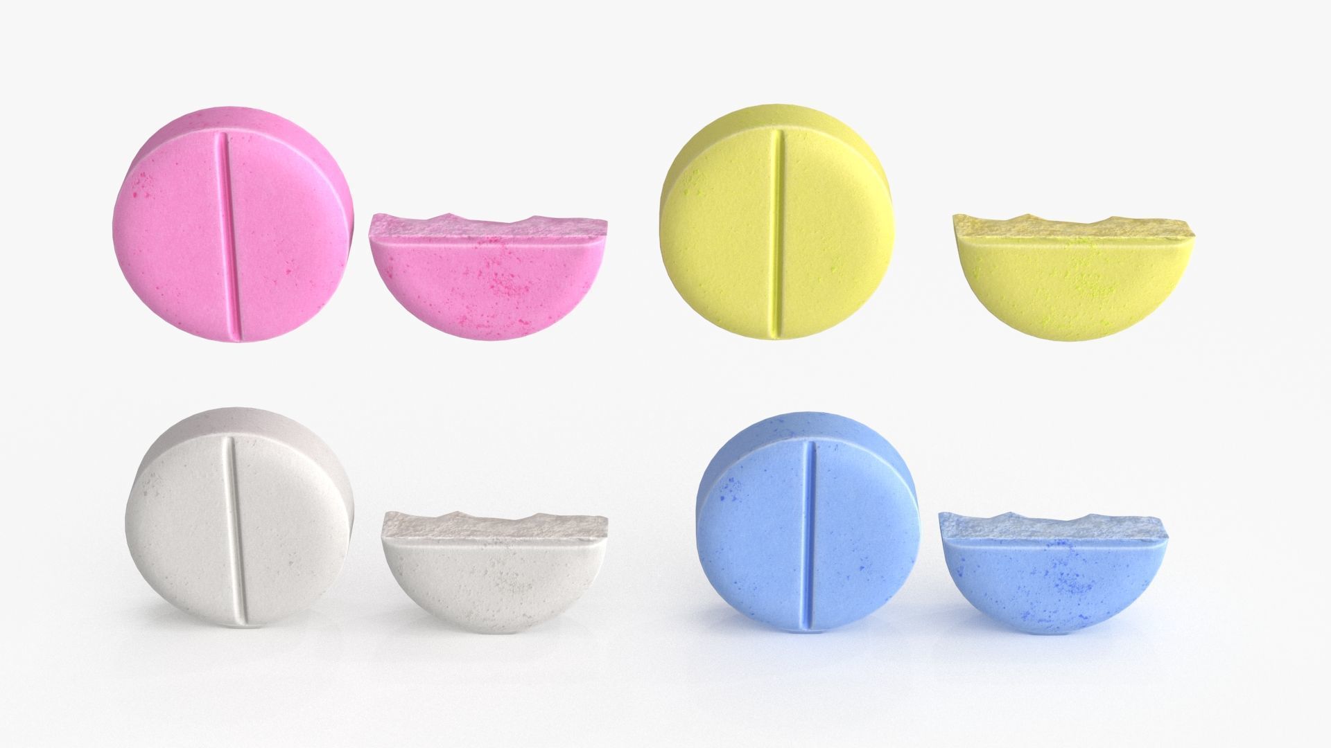 Medication Pill Set Low-poly 3D model_5