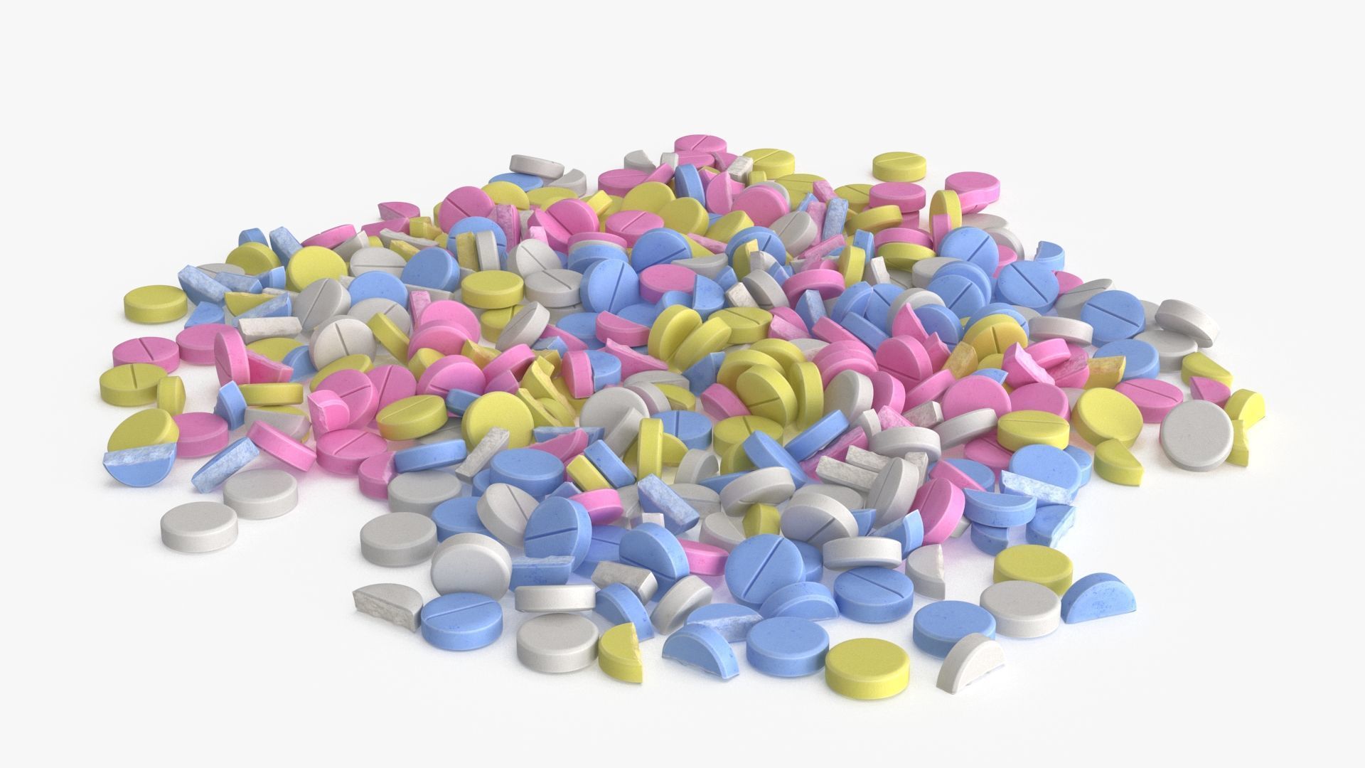 Medication Pill Set Low-poly 3D model_13