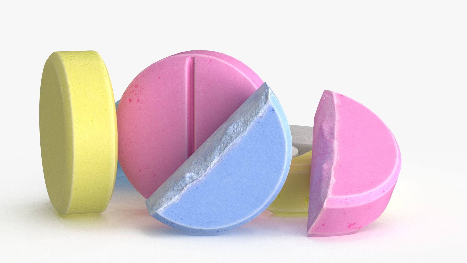 Medication Pill Set Low-poly 3D model_3