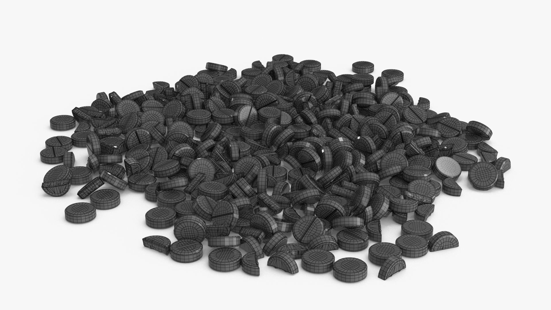 Medication Pill Set Low-poly 3D model_19