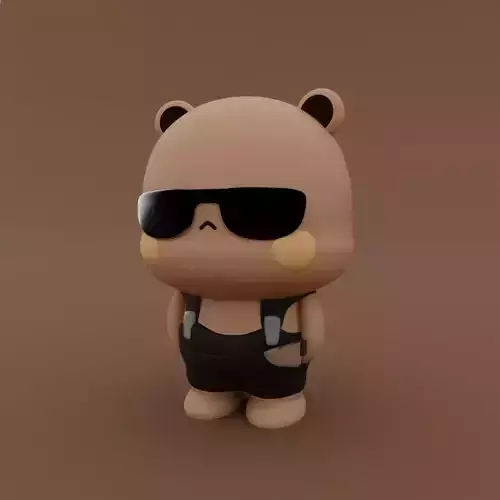 Kawaii Bear knife 3D print model