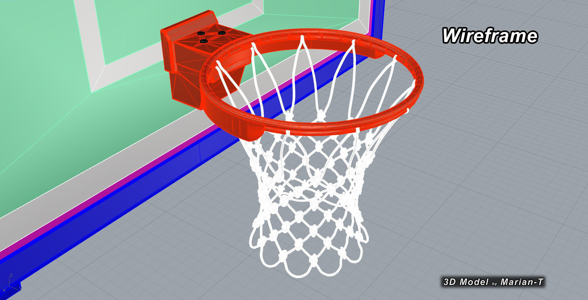 SPALDING Renegade Basketball Hoop - NBA - NCAA Low-poly 3D model_6
