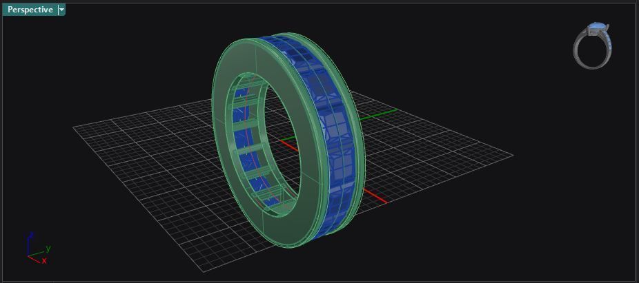 Eternity ring with channel set princess cut diamonds 3D print model_4