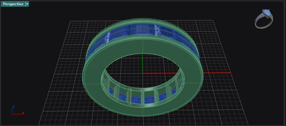 Eternity ring with channel set princess cut diamonds 3D print model_6
