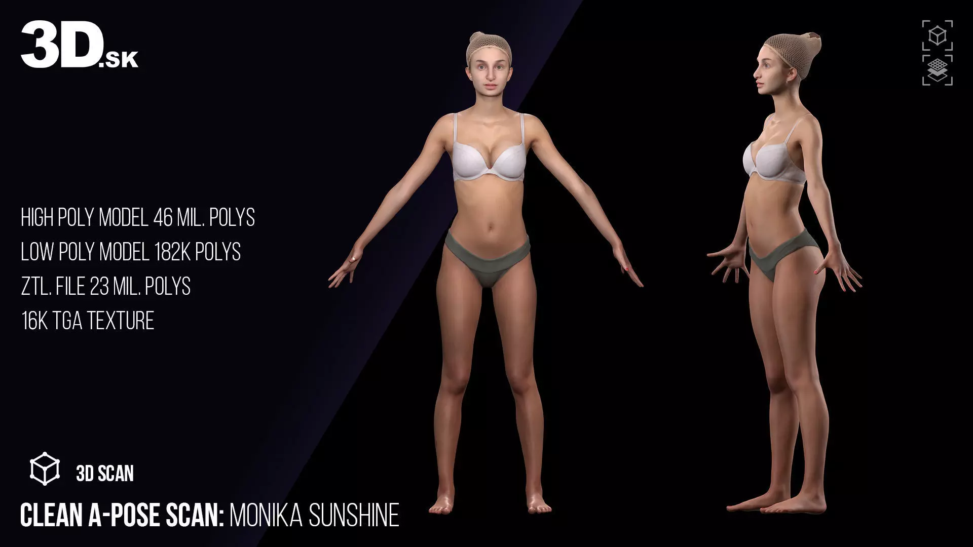 Clean A Pose Scan Monika Sunshine Underwear 3D model_0