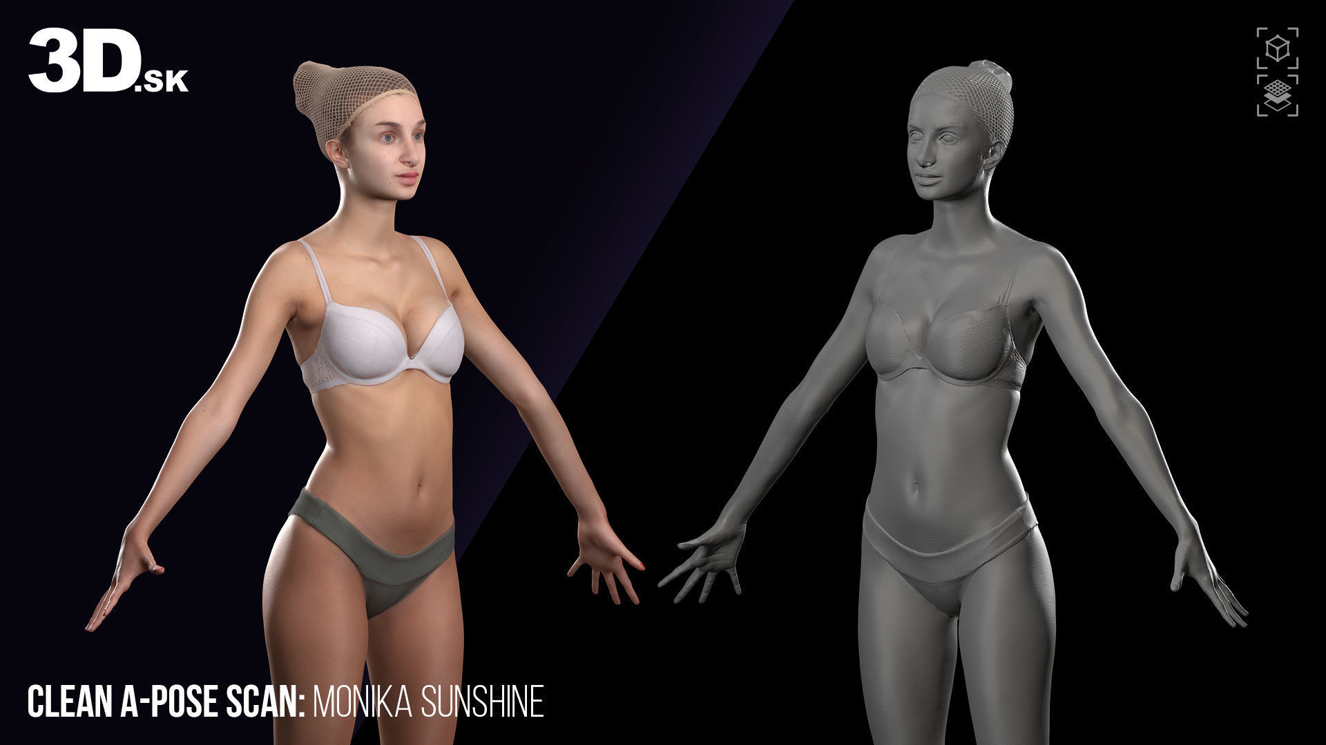 Clean A Pose Scan Monika Sunshine Underwear 3D model_2