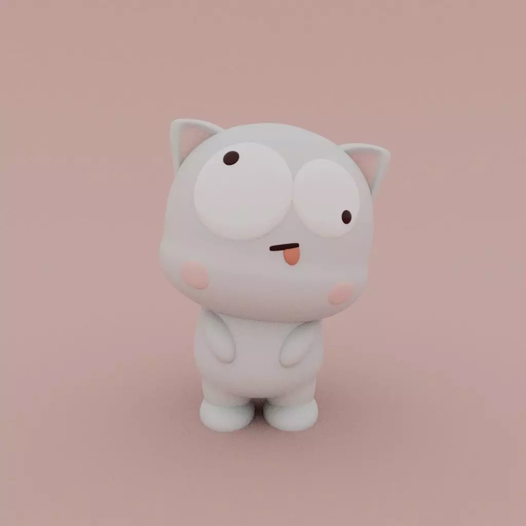 Kawaii Cat Dizzy 3D print model_0