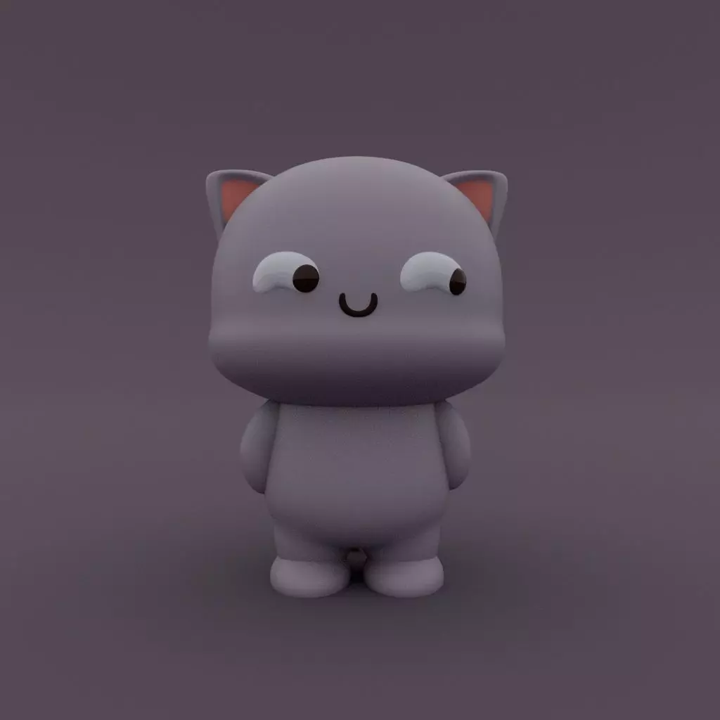 Kawaii Cat hehe  3D print model_0