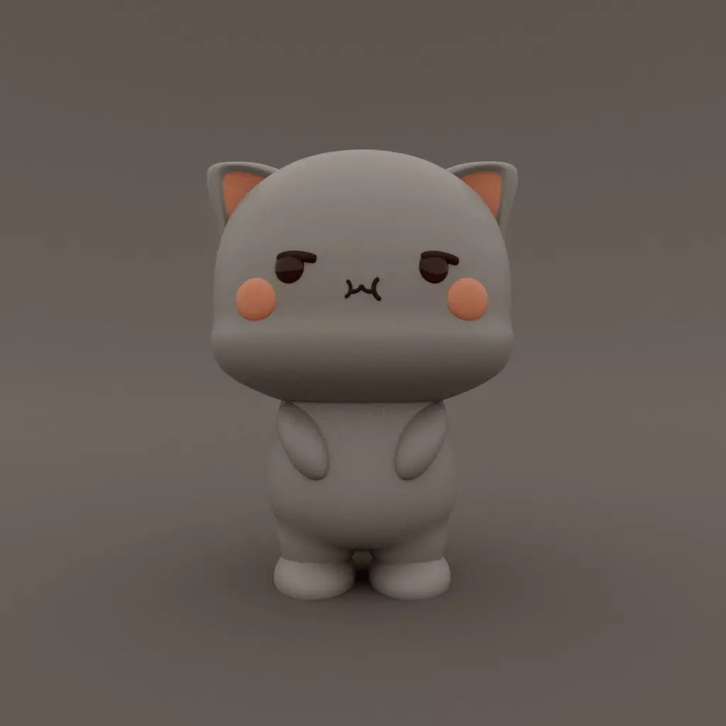 Kawaii Cat  Angry 3D print model_0