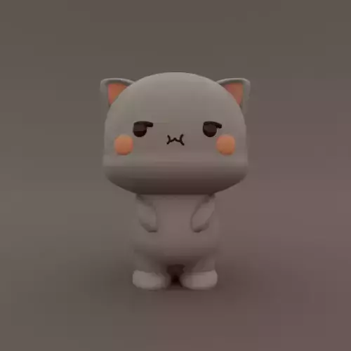 Kawaii Cat  Angry 3D print model