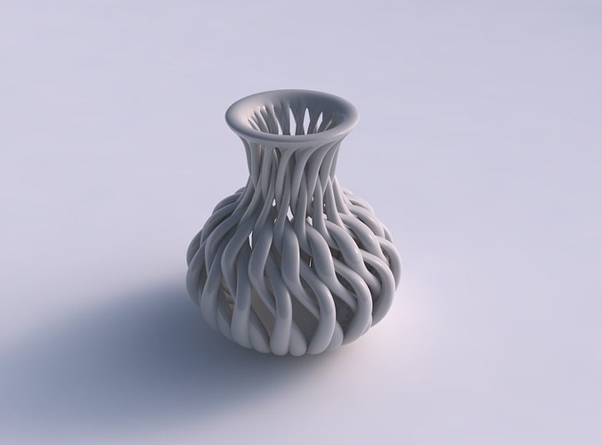 Vase twisted jug with muscle structure squeezed