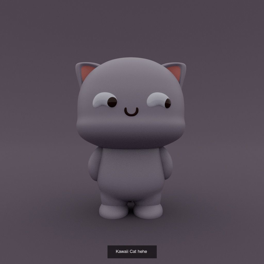 Kawaii Kitty Cat  3D Model Collection_2
