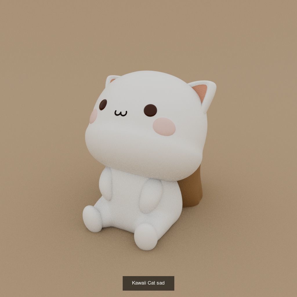 Kawaii Kitty Cat  3D Model Collection_5