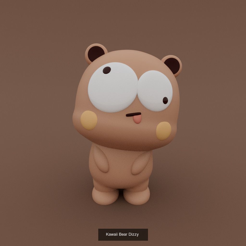 Little Kawaii Bear 3D Model Collection_5