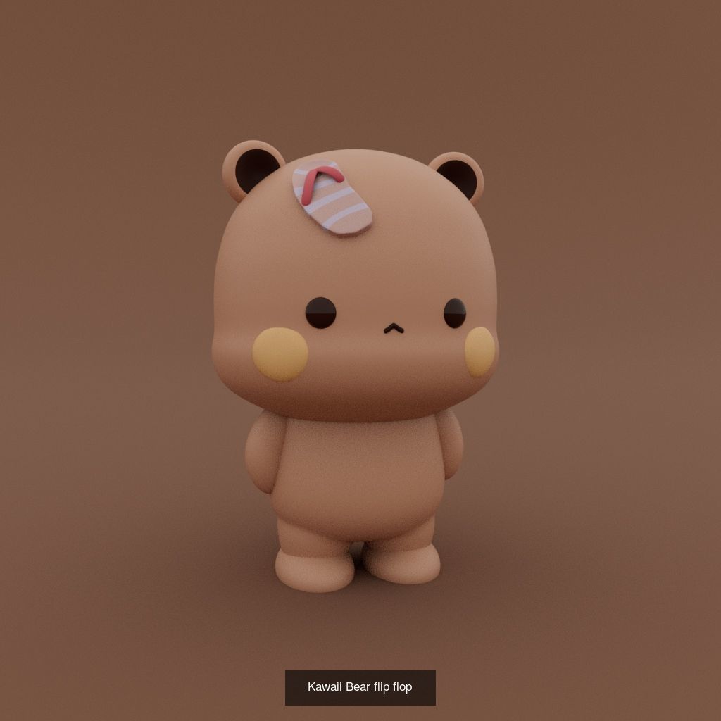 Little Kawaii Bear 3D Model Collection_2