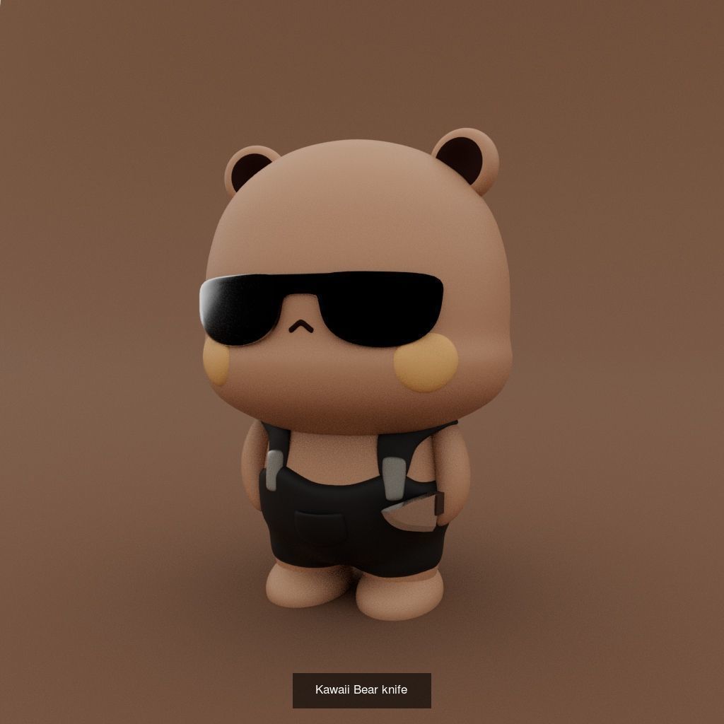 Little Kawaii Bear 3D Model Collection_4