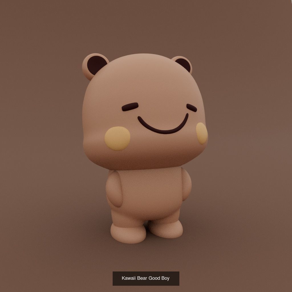 Little Kawaii Bear 3D Model Collection_1