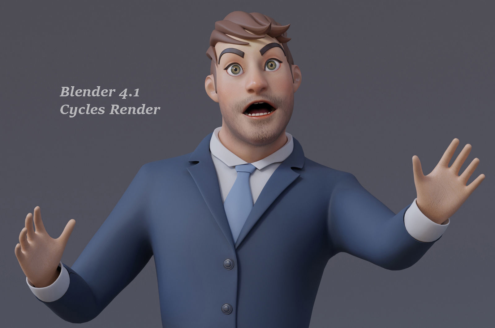 Andy Cartoon Guy Rig Low-poly 3D model_13