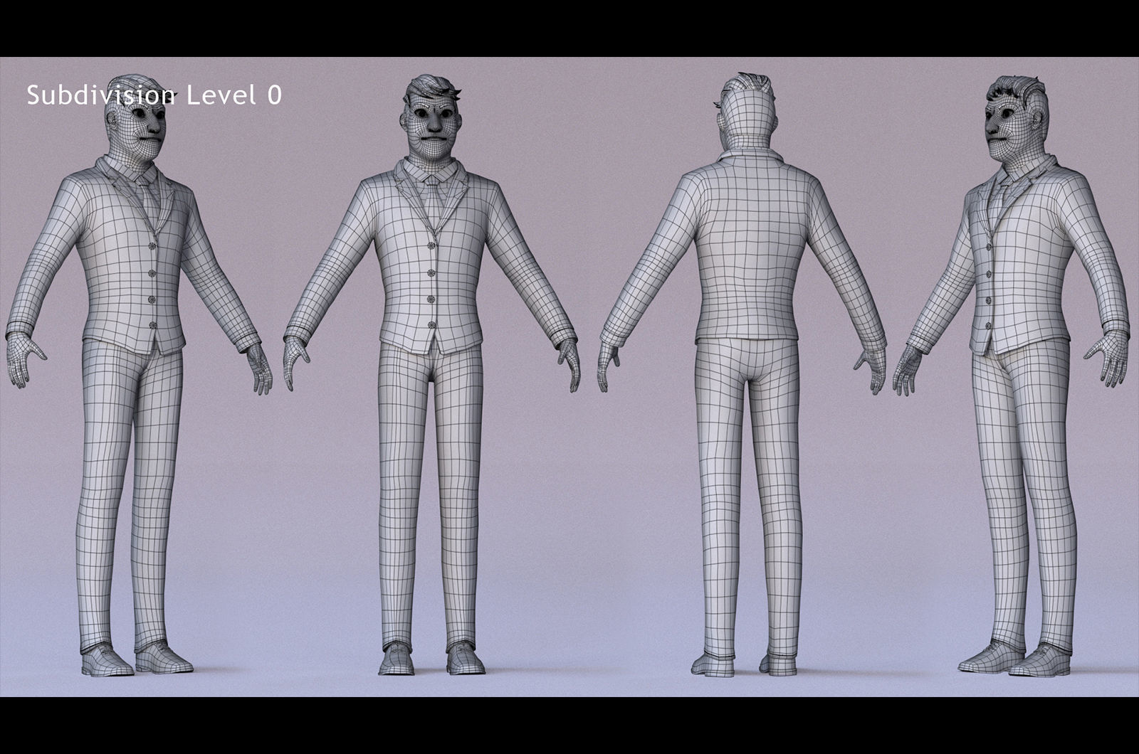 Andy Cartoon Guy Rig Low-poly 3D model_22
