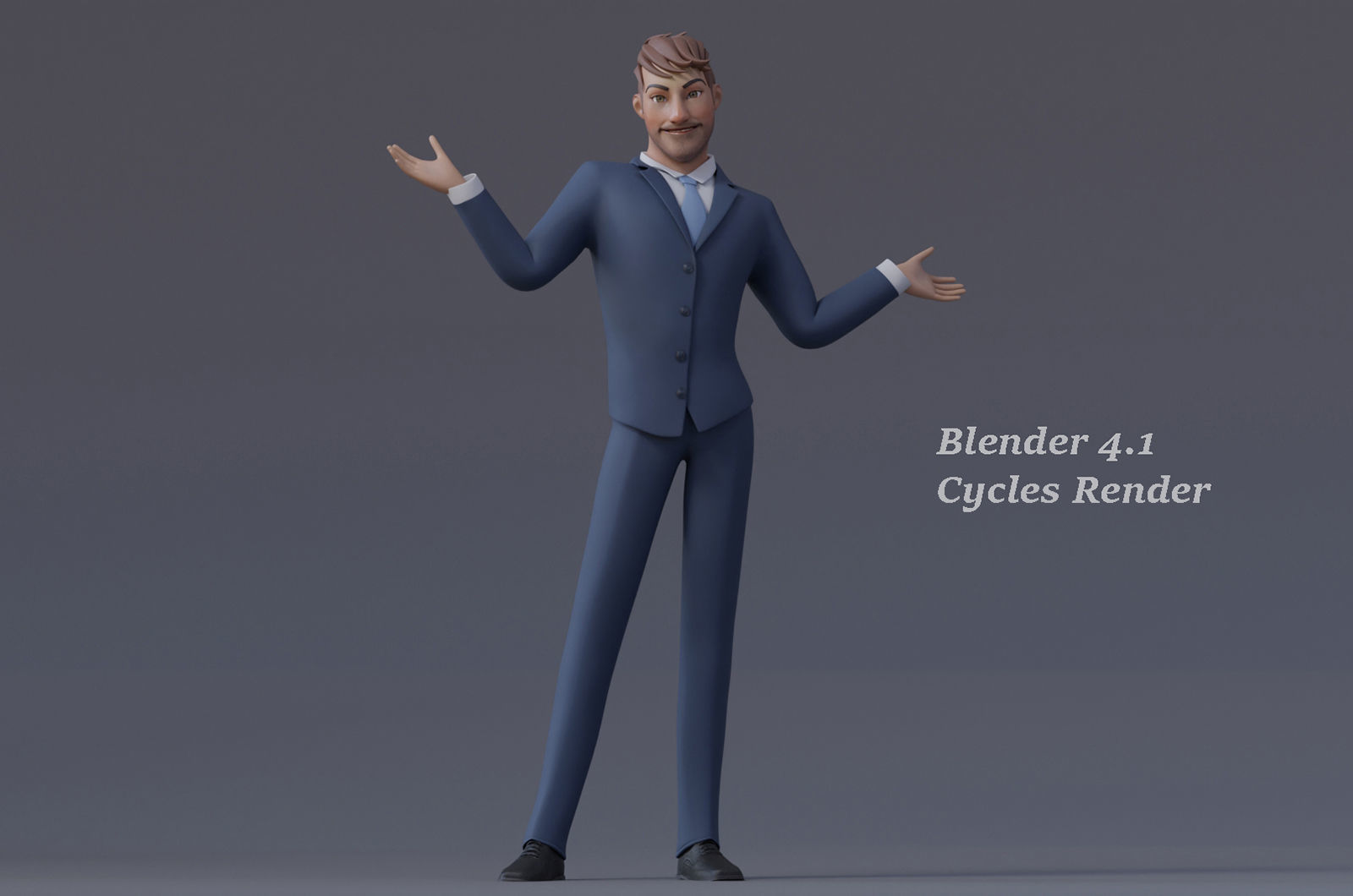 Andy Cartoon Guy Rig Low-poly 3D model_11