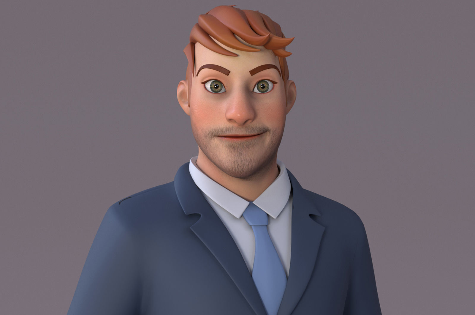 Andy Cartoon Guy Rig Low-poly 3D model_7