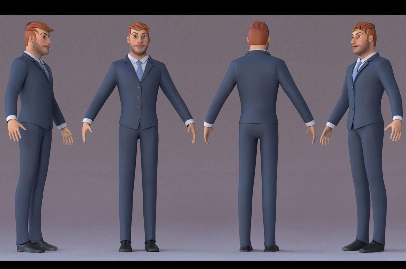 Andy Cartoon Guy Rig Low-poly 3D model_6
