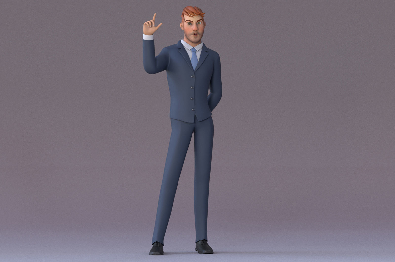 Andy Cartoon Guy Rig Low-poly 3D model_8
